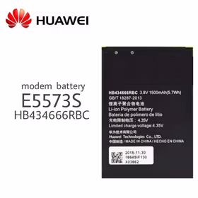 Baterija Huawei HB434666RBC priekš Modem 1500mAh E5573/E5575/E5576/E5776/E5577 (saderīgs ar HB434666RAW)