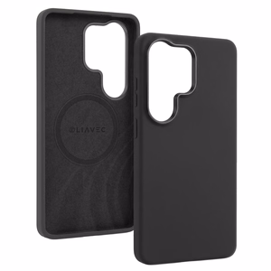Liavec Silky maciņš ar metāla kameras rāmi priekš Samsung Galaxy S26 Ultra melns