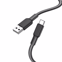 Kabelis USB A uz USB C Hoco 3A 1 m X69 melns balts