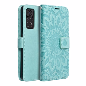 MEZZO grāmatas tipa viedtālruņa apvalks XIAOMI Redmi Note 11 Pro / 11 Pro 5G ar mandalas rakstu, zaļš