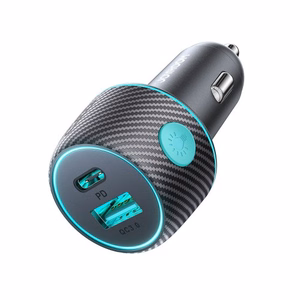 Automašīnas lādētājs Joyroom „JR-CCN01" melns 60W (PD20W / USB-C) ar LED gaismu