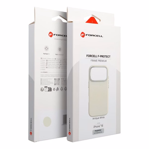 Maciņš priekš iPhone 16 Forcell F-Protect Frame Premium saderīgs ar Magsafe antīki balts