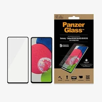 PanzerGlass E2E Microfracture antibakteriālais stikls Samsung Galaxy A52 / A52 5G / A53 5G - ar melnu rāmi