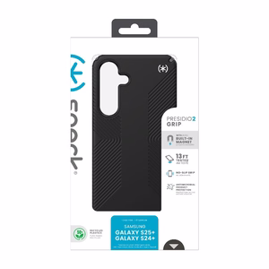 Speck Presidio2 Grip Magnet vāciņš ierīcei Samsung Galaxy S25+ / S24+, melns / slānekļa pelēks