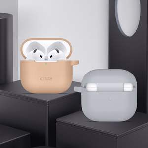 Tech-Protect silikona apvalks ar āķi AirPods 4 - pelēks