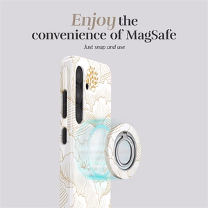 MIO White Roses Magsafe Case Compatible Ring Holder