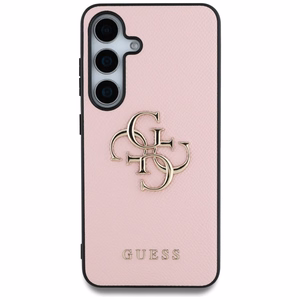 Guess Graudains Liels 4G Logotips Mazs Klasiskais Logotips viedtālruņa apvalks Samsung Galaxy S25 Plus rozā