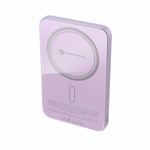 Portatīvais lādētājs saderīgs ar MagSafe Forcell F-Energy SuperSlim F5K8 QC4.0 PD3.0 15W 5000 mAh violets