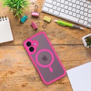 FULL MATTE MAG COVER viedtālruņa apvalks saderīgs ar MagSafe iPhone 16E (SE 4 2025) rozā