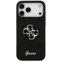 Guess Silikona lielais 4G uzraksts apvalks iPhone 17 Pro Max - melns