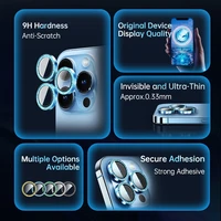 Rock Tempered Glass Shiny Series Kameras objektīva stikla aizsargs Iphone 15/15 Plus (2 gab.) melns