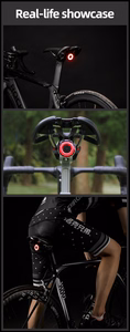 Rockbros Q5 aizmugurējais velosipēda lukturis ar Intelligent Stop System - melns