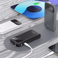 Portatīvais lādētājs Dudao "K31" pelēks 10000mAh 22.5W (PD) + iebūvēts kabelis