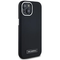 Karl Lagerfeld FW Metal Plate Magnētiskais iPhone 15 viedtālruņa apvalks - melns