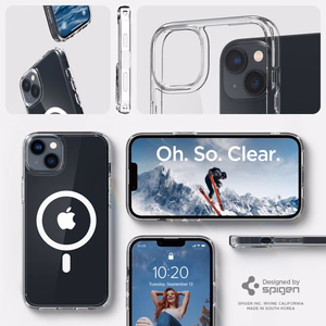 Spigen Ultra Hybrid Magnētiskais apvalks ar MagSafe iPhone 14 - caurspīdīgs/balts