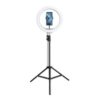 LED Ring Stream RGB lampa 12 FULL COLOR ar turetaju mobilajam + stativs melns