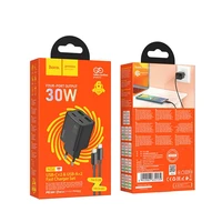 Lādētājs viedtālrunim Hoco 2 x USB C + 2 x USB A QC3.0 PD 3A 30W + kabelis USB C uz USB C N56 melns