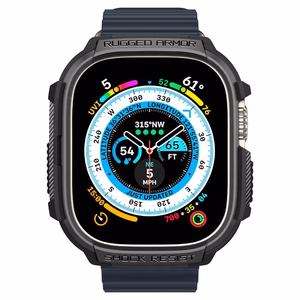 Spigen Rugged Armor maciņš Apple Watch Ultra 49 mm, matēti melns