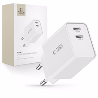 Tech-Protect C35W lādētājs 2x USB-C PD 35W - balts