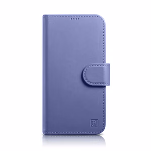 iCarer Maki apvalks 2in1 vāks iPhone 14 Pro Max ādas atverams vāks Anti-RFID gaiši violets (WMI14220728-LP)
