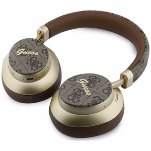Bezvadu austiņas Guess ENC 4G Gold Script Metal, brūnas