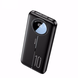 yesido Powerbank YP40 10 000 mAh LED, 2xUSB-A + USB-C, melns