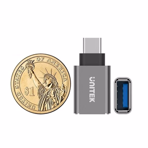 UNITEK Y-A025CGY kabeļa saskarnes adapteris USB Type-C USB Type-A Metālisks