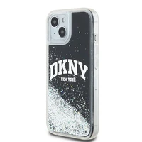 DKNY šķidrā spīduma lielā logotipa viedtālruņa apvalks iPhone 15 Plus / 14 Plus - melns