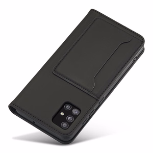 Magnētiskais karšu apvalks Xiaomi Redmi Note 11 maciņš karšu turētājs melns