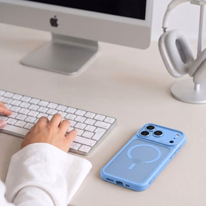 Tech-Protect MagPeak MagSafe CC maciņš, paredzēts iPhone 18 Pro / 17 Pro, matēti gaiši zils