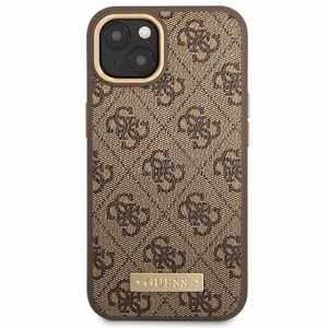 Guess GUHMP14MU4GPRW iPhone 14 Plus 6.7 "brūns / brūns cietais apvalks 4G Logo Plate MagSafe