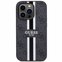 Guess GUHMP14LP4RPSK iPhone 14 Pro 6.1" melns/melns cietais apvalks 4G Printed Stripes MagSafe
