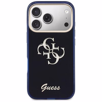 Guess IML 4G Script Metal Maciņš for iPhone 17 Pro - zils