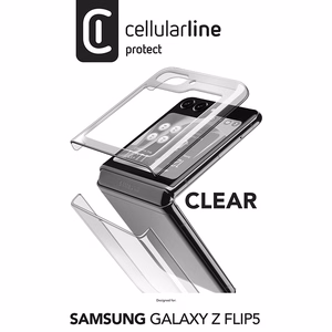 Cellularline Clear Case vāciņš ierīcei Samsung Galaxy Z Flip 5, caurspīdīgs