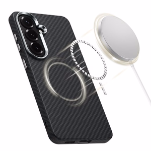 Tech-Protect Ion Carbon MagSafe Maciņš for Samsung Galaxy S26 - melns and sudraba