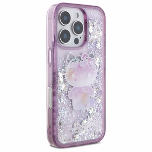 Hello Kitty Liquid Glitter 50. gadadienas ballītes viedtālruņa apvalks iPhone 16 Pro Max - violets