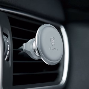 Automašīnas turētājs Baseus Magnetic Air Vent sudrabs (magnētisks / gaisa restītes)