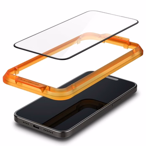 Spigen ALM Glass FC rūdītais stikls iPhone 15 Pro - melns 2 gab.