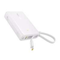 Portatīvais lādētājs Baseus PicoGo ar digitālo indikatoru 10000mAh 45W (balta)