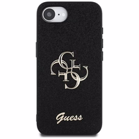 Guess Fixed Glitter Big 4G viedtālruņa apvalks iPhone 16e - melns