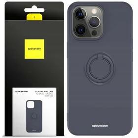 Spacecase Silikona maciņš ar gredzenu iPhone 13 Pro Max melns