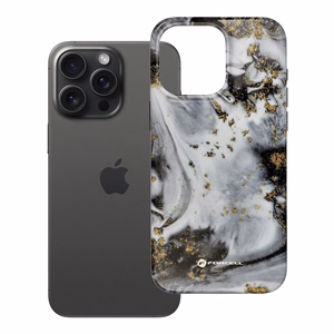 Case for iPhone 15 PRO MAX Forcell F-Protect Mirage compatible with Military Drop-Test silver fog