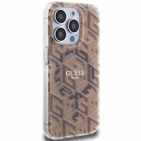 Guess IML GCube MagSafe viedtālruņa apvalks iPhone 15 Pro Max - brūns