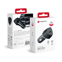 FORCELL F-ENERGY Carbon CC50-1C automašīnas lādētājs Type C PD 3A 20W melns
