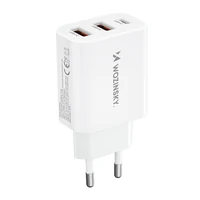 Wozinsky CWCUCW 30W USB-C / 2 x USB-A sienas lādētājs - balts