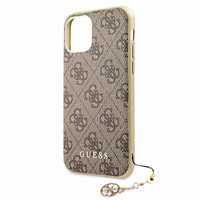 Guess GUHCN61GF4GBR iPhone 11 6.1" / Xr brūns/brūns cietais apvalks 4G Charms Collection