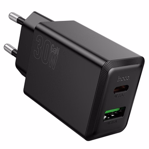 Lādētājs Hoco N71 30W GaN USB-C/USB-A melns