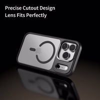 Rock Guard sērijas magnētiskais viedtālruņa apvalks Iphone 17 Pro Max caurspīdīgs-melns