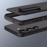 Nillkin Super Frosted Shield Pro viedtālruņa apvalks Samsung Galaxy S23+ ar statīvu sarkanā krāsā