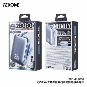 Ārējais akumulators WK Design "WP-50", zils, 20000 mAh (45 W)
